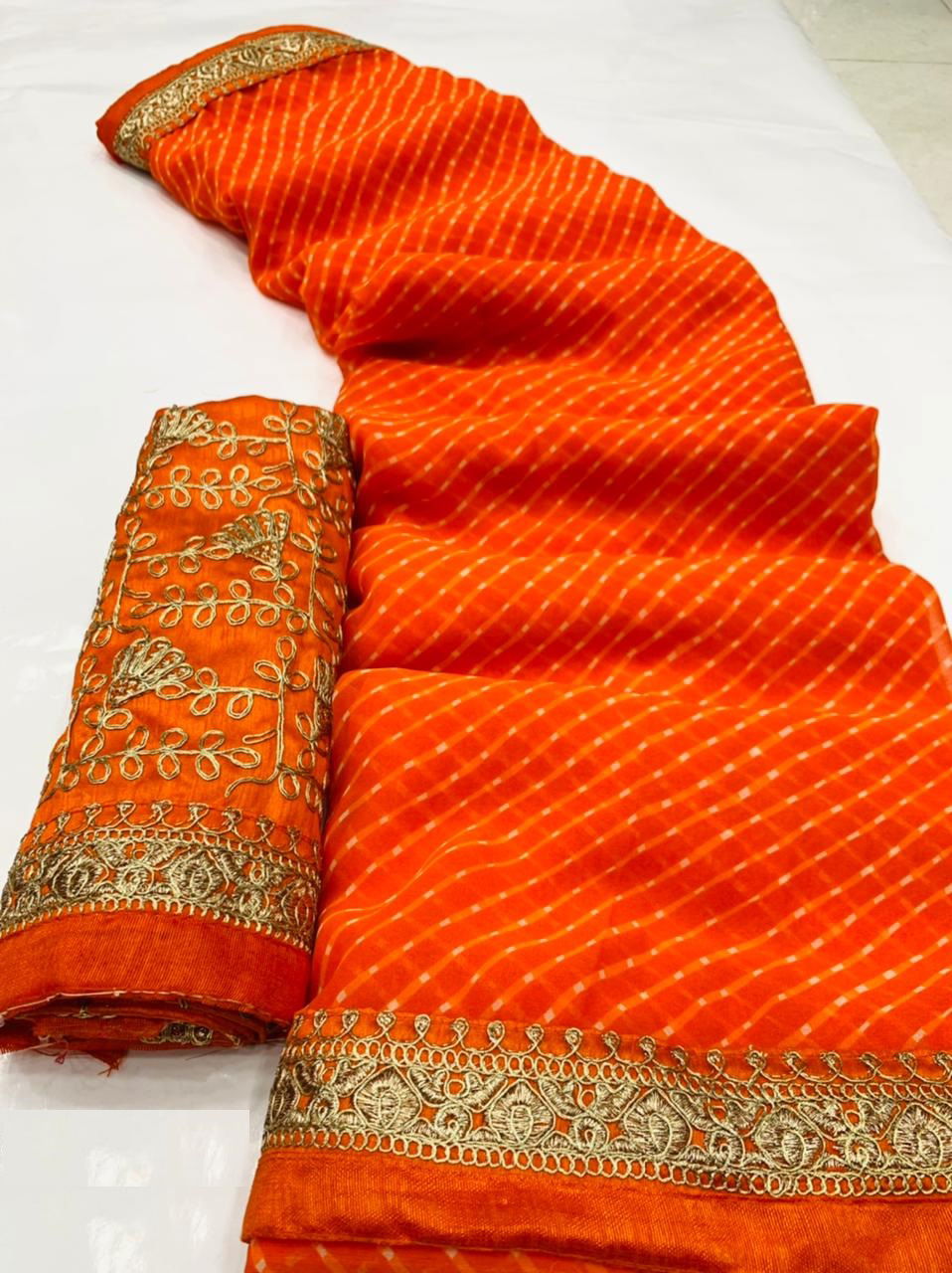 Mahek 80 New Eclusive Wear Designer Fancy Georgette Leheriya Saree Collection
